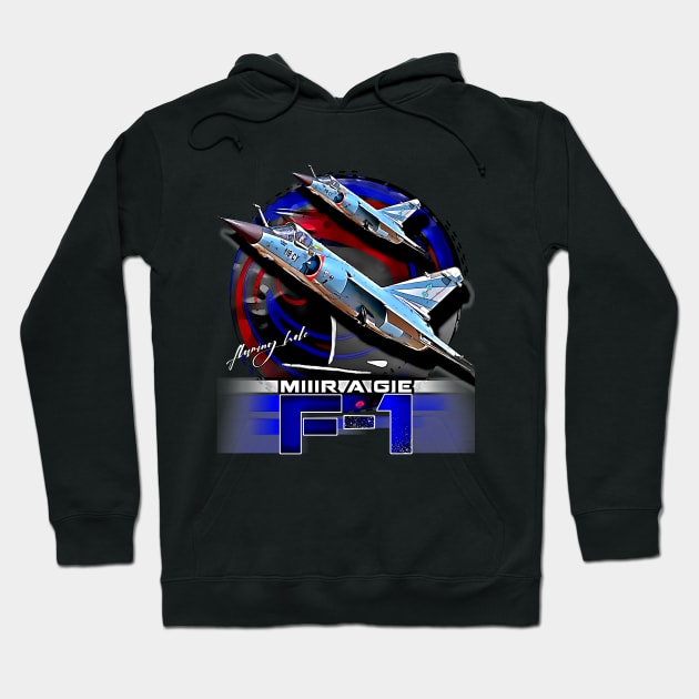 Dassault Mirage F1 French Jet Fighter Hoodie by aeroloversclothing